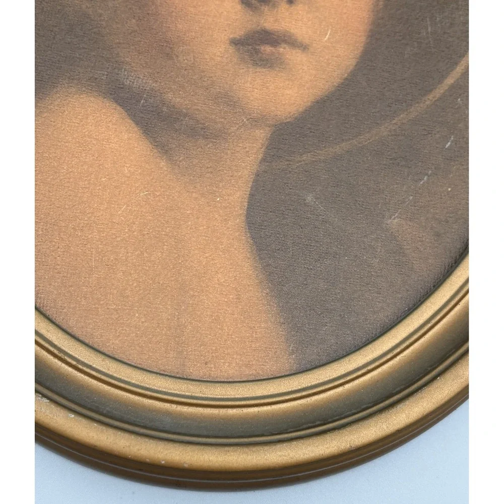 Vintage Baby‎ Jesus The Light of the World Print Picture Frame Oval C. Chambers - Picture 8 of 14